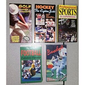 5 Sports Bloopers/Funnies Vhs Golf, Hockey, Football, Baseball, Professional VHS